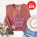 Faith Over Fear Sweatshirt - Heather Chestnut - 20 product image 1