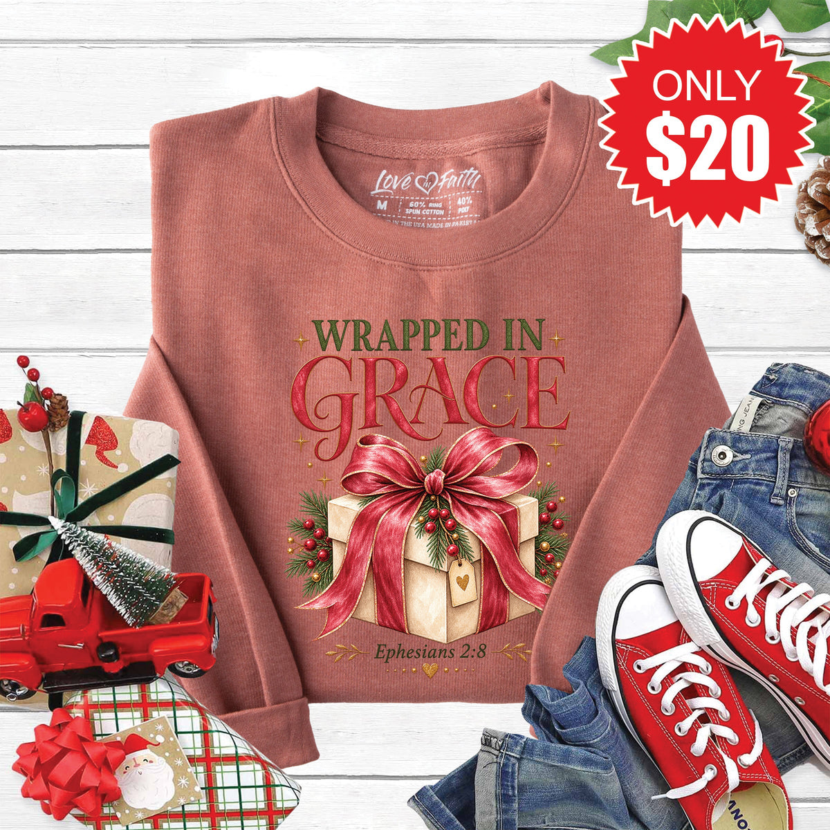 Wrapped In Grace Sweatshirt - Heather Chestnut - 20 product image 1
