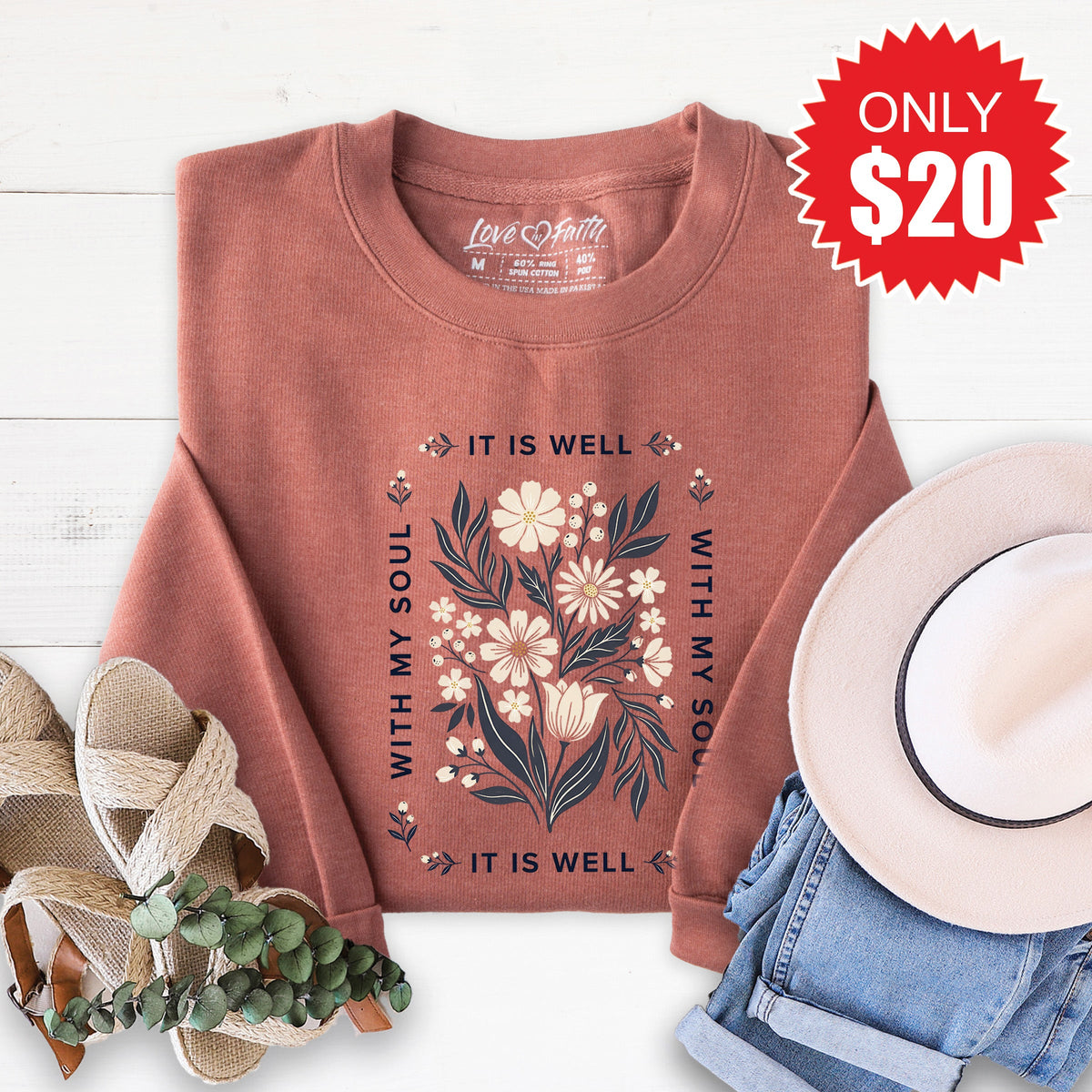 It Is Well Sweatshirt - Heather Chestnut - 20 product image 1