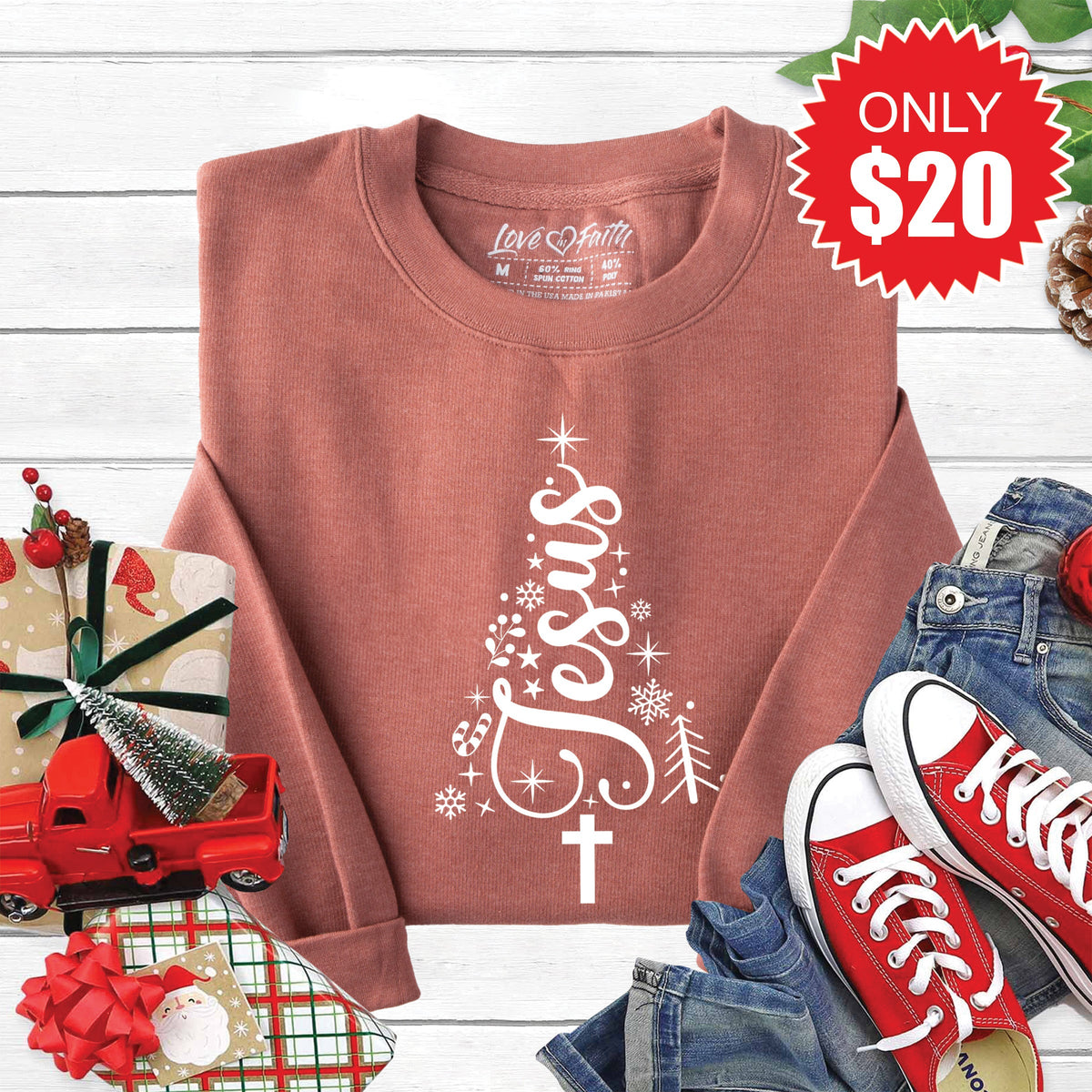 Jesus Sweatshirt - Heather Chestnut - 20 product image 1