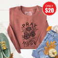 Pray Hope And Believe Sweatshirt - Heather Chestnut - 20 product image 1