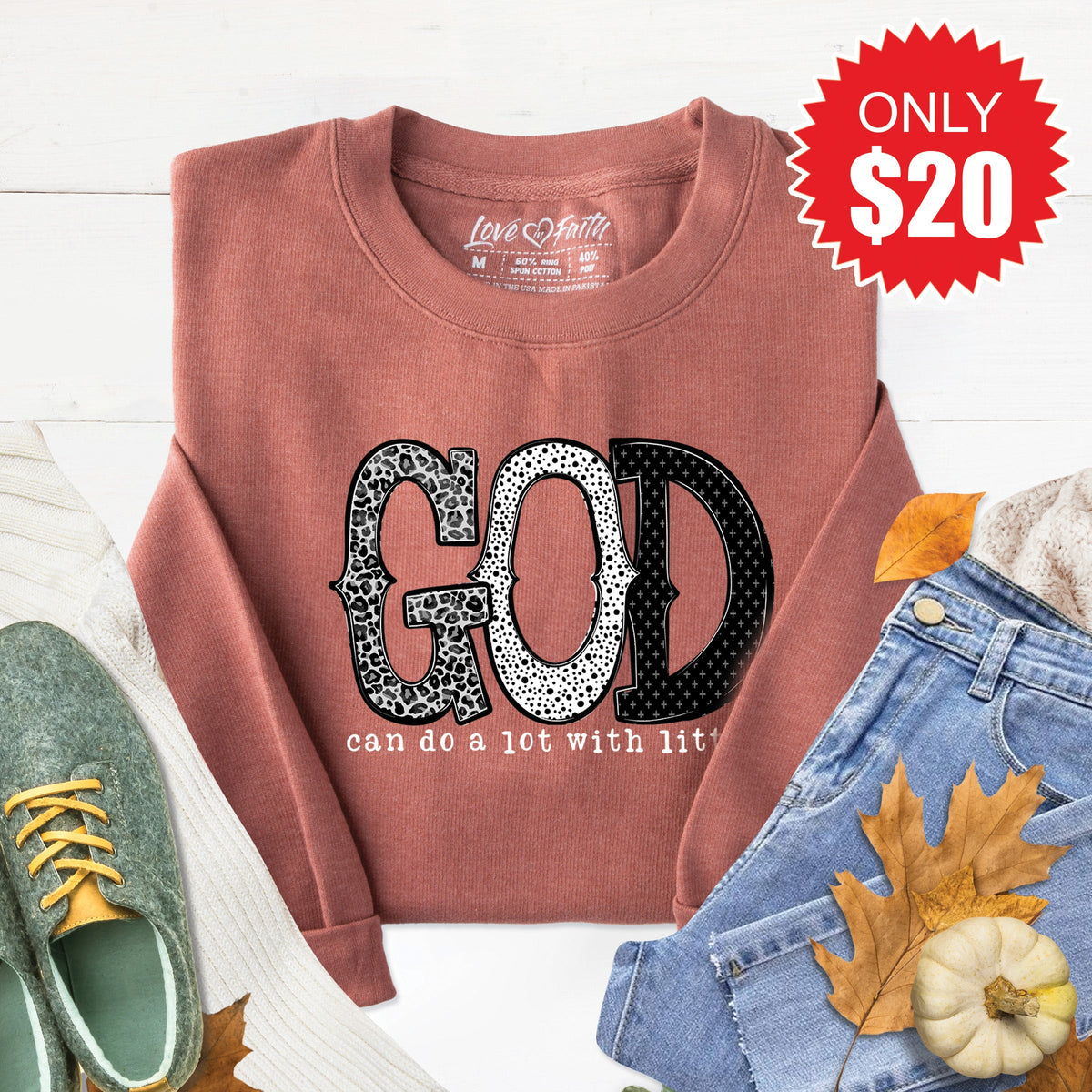 God Can Do A Lot Sweatshirt - Heather Chestnut - 20 product image 1