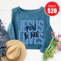 Jesus Loves You And Me Sweatshirt - Heather Deep Teal - 20 product image 1