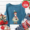 Christmas Goose Sweatshirt - Heather Deep Teal - 20 product image 1
