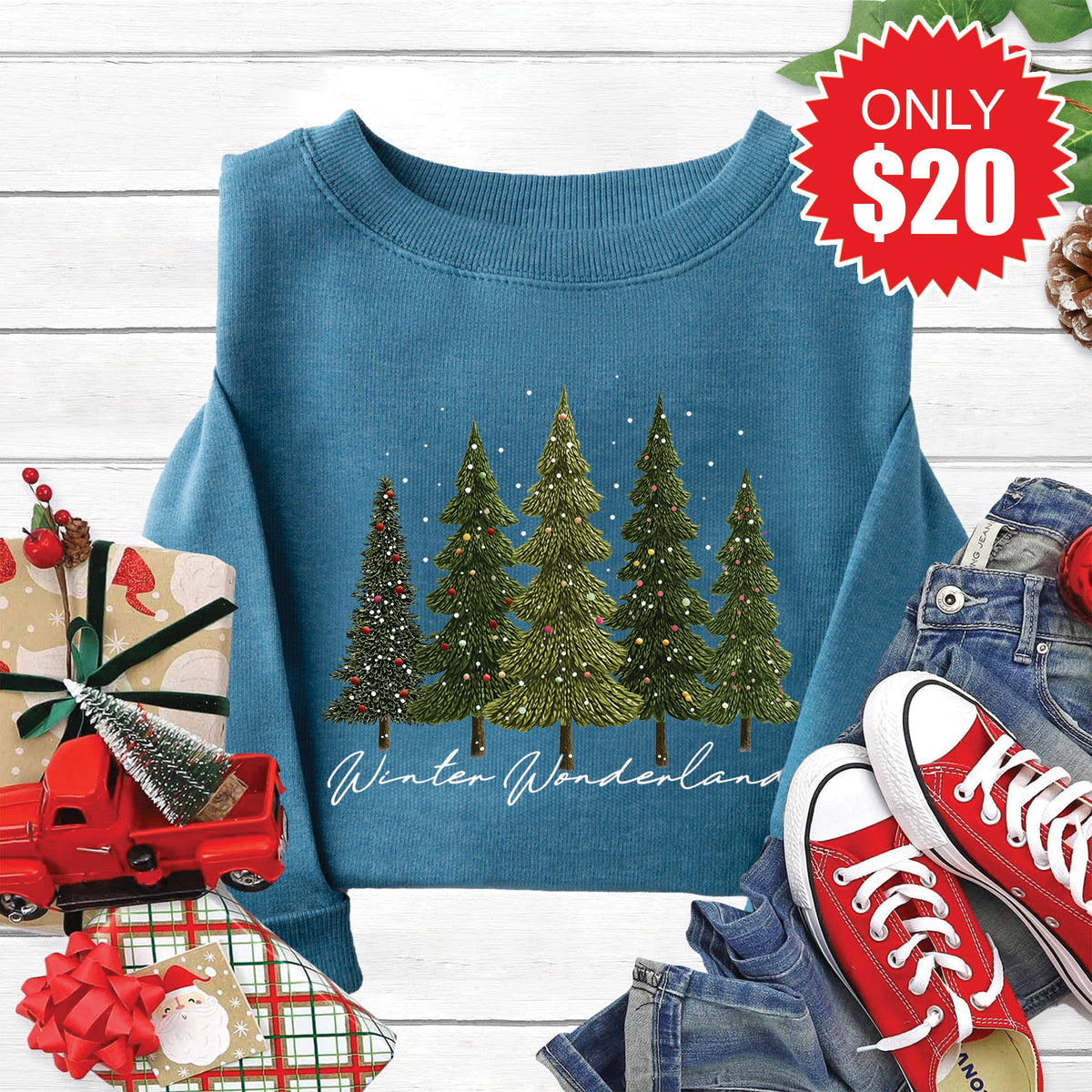 Winter Wonderland Sweatshirt - Heather Deep Teal - 20 product image 1