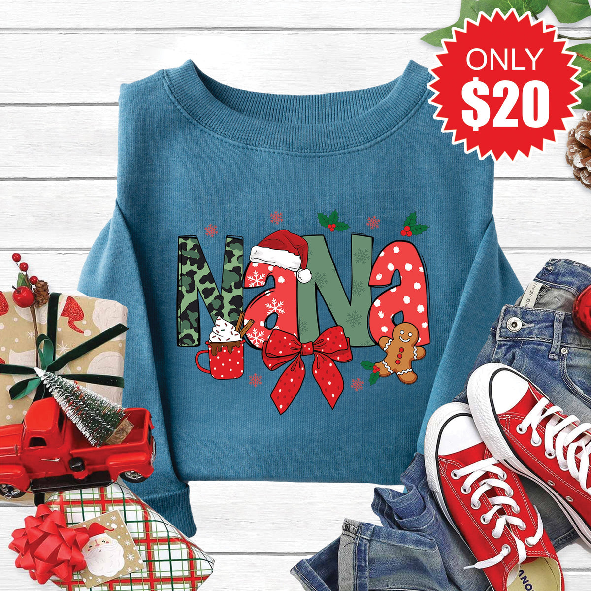 Nana Sweatshirt - Heather Deep Teal - 20 product image 1