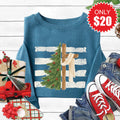 Cross and Christmas Tree Sweatshirt - Heather Deep Teal - 20 product image 1