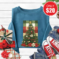 Christmas Tree Sweatshirt - Heather Deep Teal - 20 product image 1
