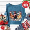 Chicken Christmas Sweatshirt - Heather Deep Teal - 20 product image 1