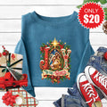 Joy To The World Sweatshirt - Heather Deep Teal - 20 product image 1
