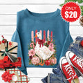 Christmas Goose Sweatshirt - Heather Deep Teal - 20 product image 1