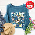 Off To Praise The Lord Sweatshirt - Heather Deep Teal - 20 product image 1