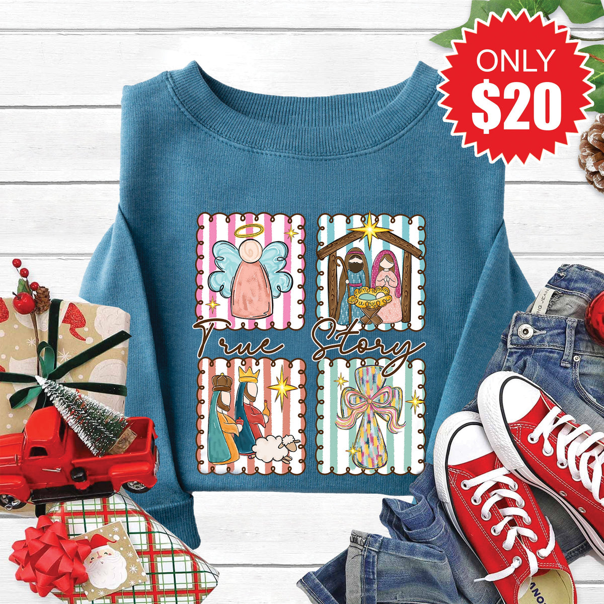 True Story Sweatshirt - Heather Deep Teal - 20 product image 1