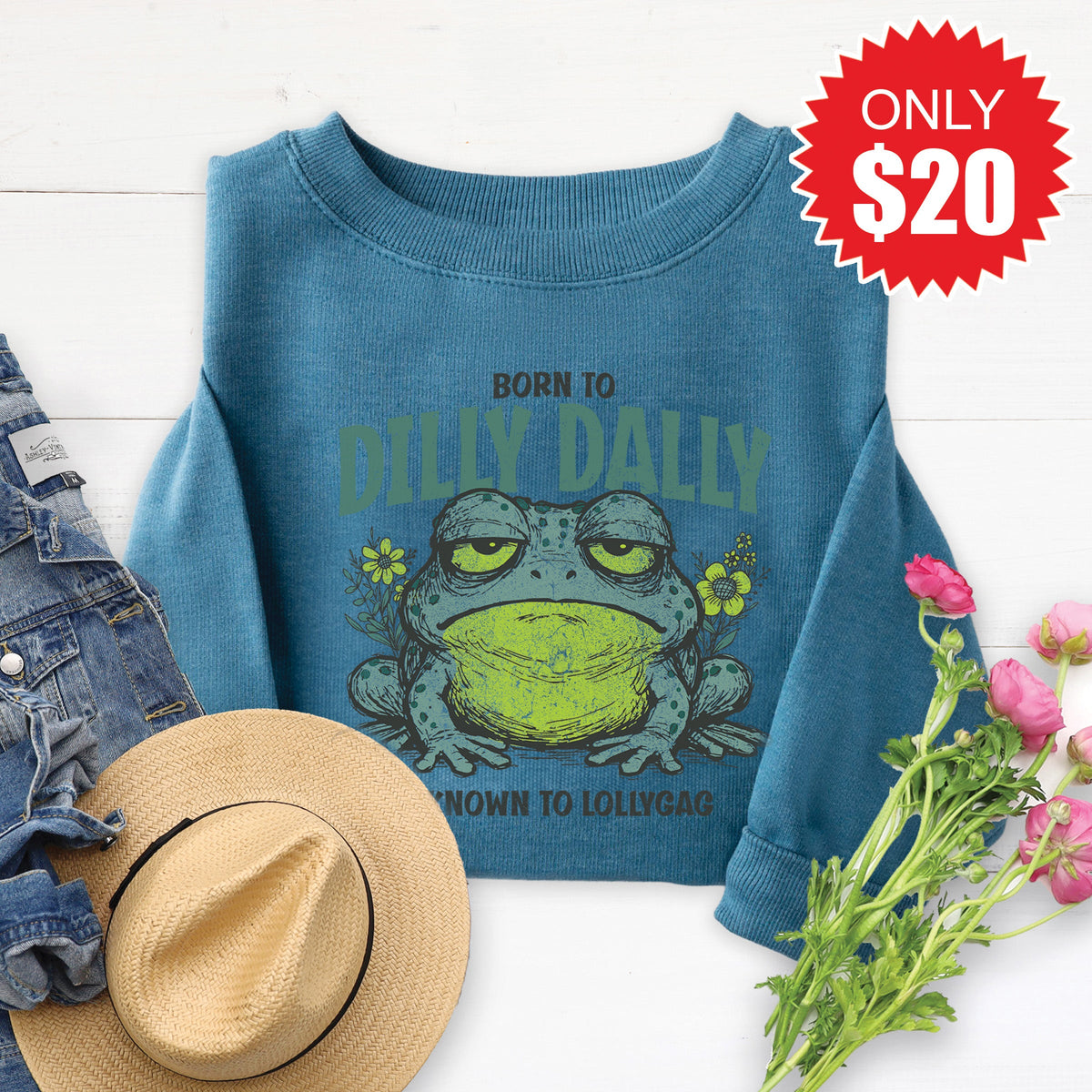 Dilly Dally Sweatshirt - Heather Deep Teal - 20 product image 1