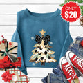 Glitter Christmas Tree Sweatshirt - Heather Deep Teal - 20 product image 1