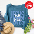 Jesus Loves You And Me Sweatshirt - Heather Deep Teal - 20 product image 1