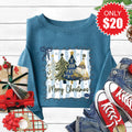 Merry Christmas Sweatshirt - Heather Deep Teal - 20 product image 1