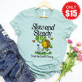 Slow And Steady Tee - Heather Dusty Blue - 15 product image 1