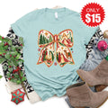 Christmas Bow Tee - Heather Dusty Blue - 15 product image 1