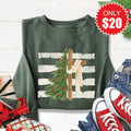 Cross and Christmas Tree Sweatshirt - Heather Forest - 20 product image 1