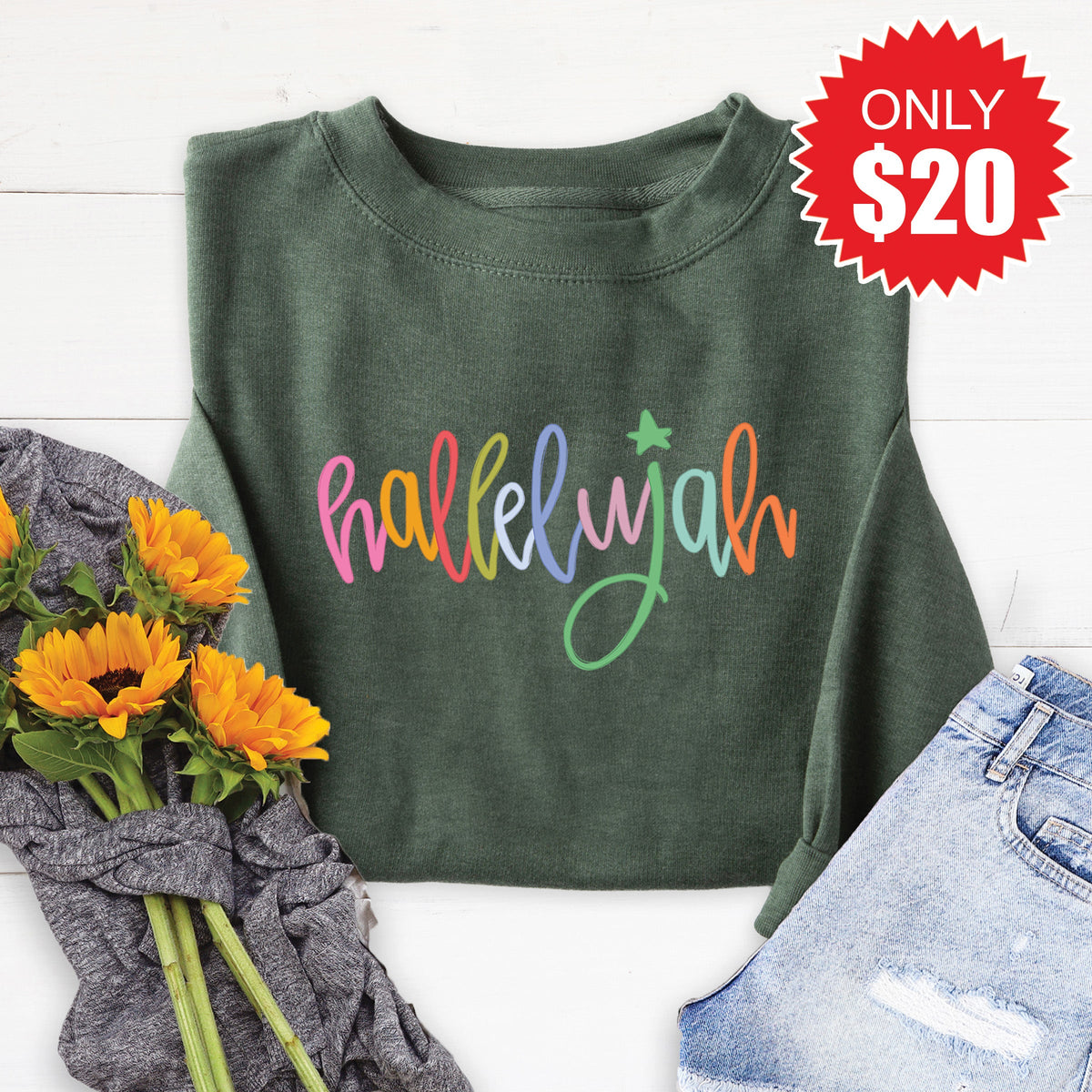 Hallelujah Sweatshirt - Heather Forest - 20 product image 1