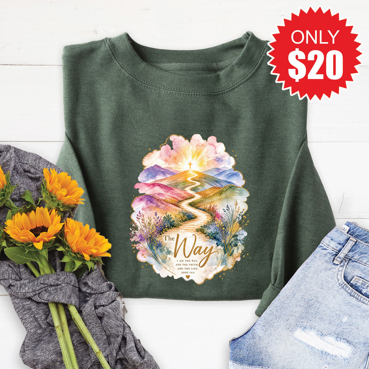 The Way Sweatshirt - Heather Forest - 20 product image 1