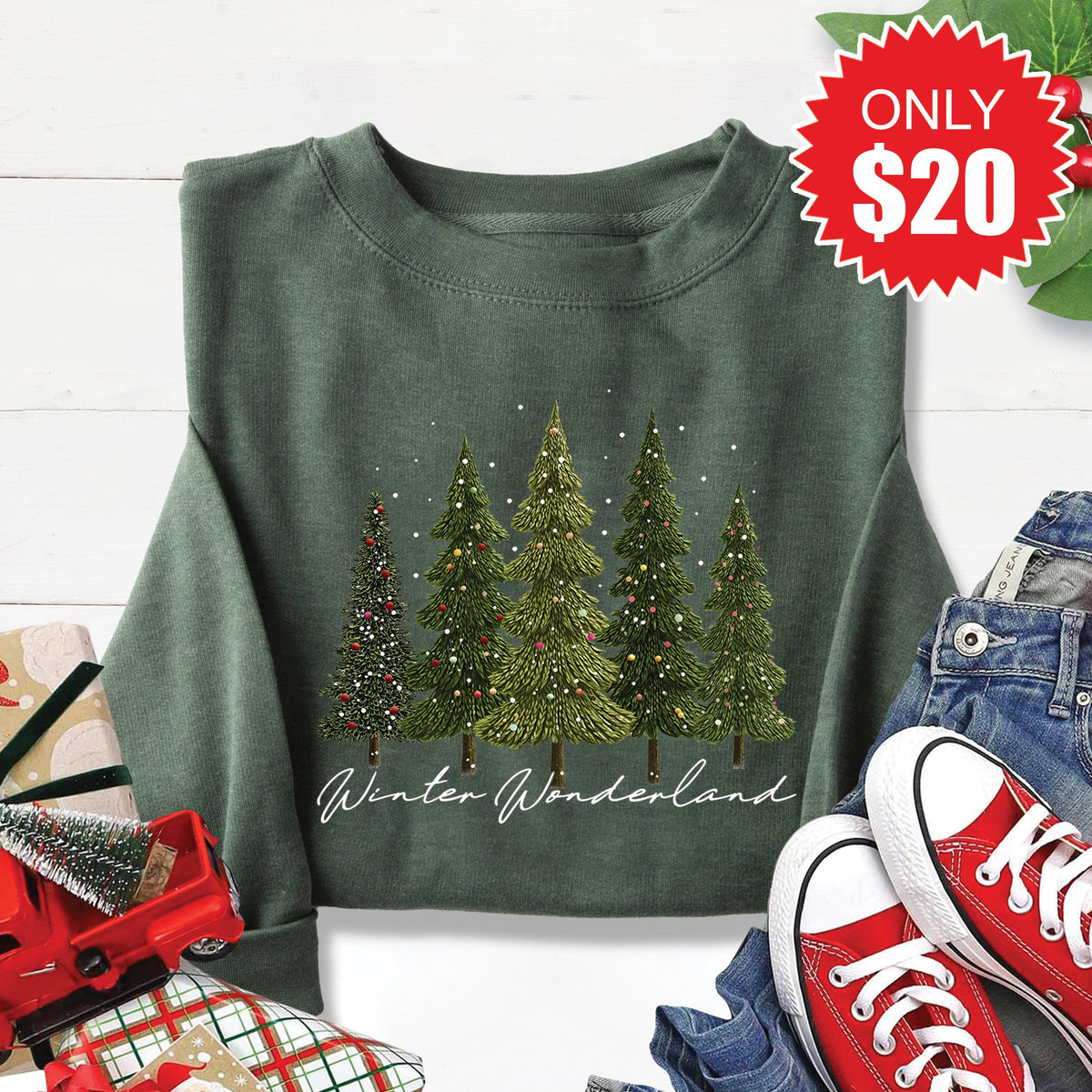 Winter Wonderland Sweatshirt - Heather Forest - 20 product image 1