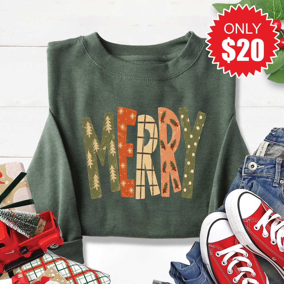 Merry Sweatshirt - Heather Forest - 20 product image 1