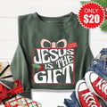 Jesus Is The Gift Sweatshirt - Heather Forest - 20 product image 1
