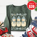 Snowmen Sweatshirt - Heather Forest - 20 product image 1