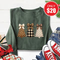 Christmas Leopard Sweatshirt - Heather Forest - 20 product image 1