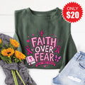Faith Over Fear Sweatshirt - Heather Forest - 20 product image 1