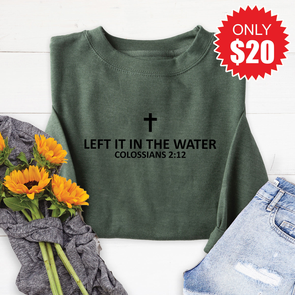 Left It In The Water Sweatshirt - Heather Forest - 20 product image 1