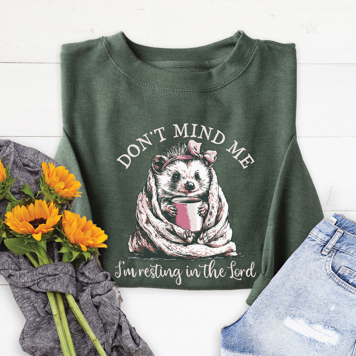 Resting in the Lord Sweatshirt - Heather Forest - 20 product image 1