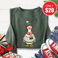 Christmas Goose Sweatshirt - Heather Forest - 20 product image 1