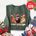 Chicken Christmas Sweatshirt - Heather Forest - 20 product image 1