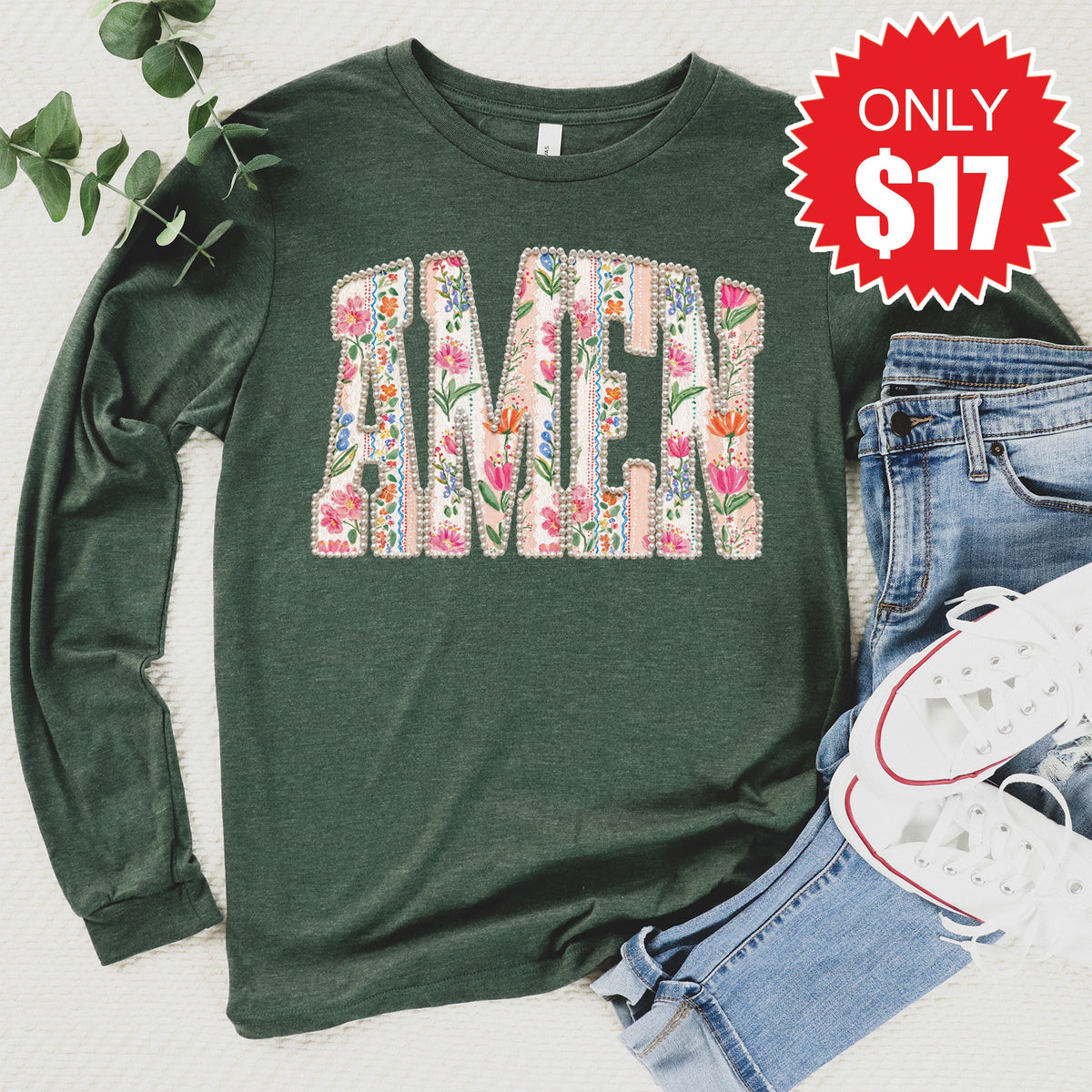Amen Long Sleeve - Heather Forest - 17 product image 1