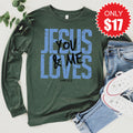 Jesus Loves You And Me Long Sleeve - Heather Forest - 17 product image 1