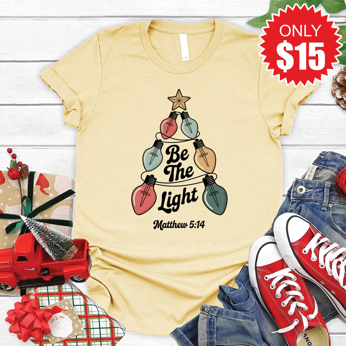 Be The Light Tee - Heather French Vanilla - 15 product image 1