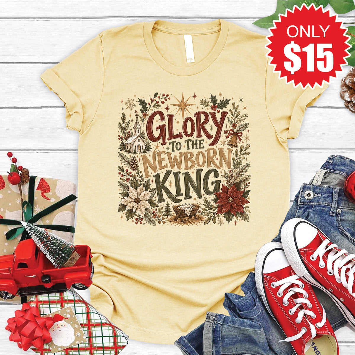 Newborn King Tee - Heather French Vanilla - 15 product image 1