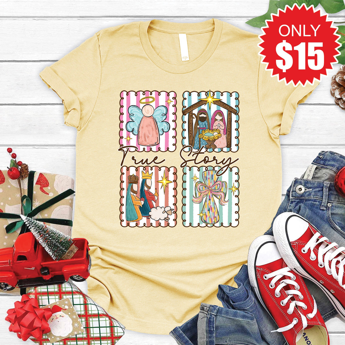 True Story Tee - Heather French Vanilla - 15 product image 1