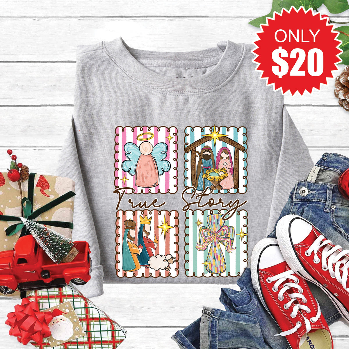 True Story Sweatshirt - Heather Grey - 20 product image 1