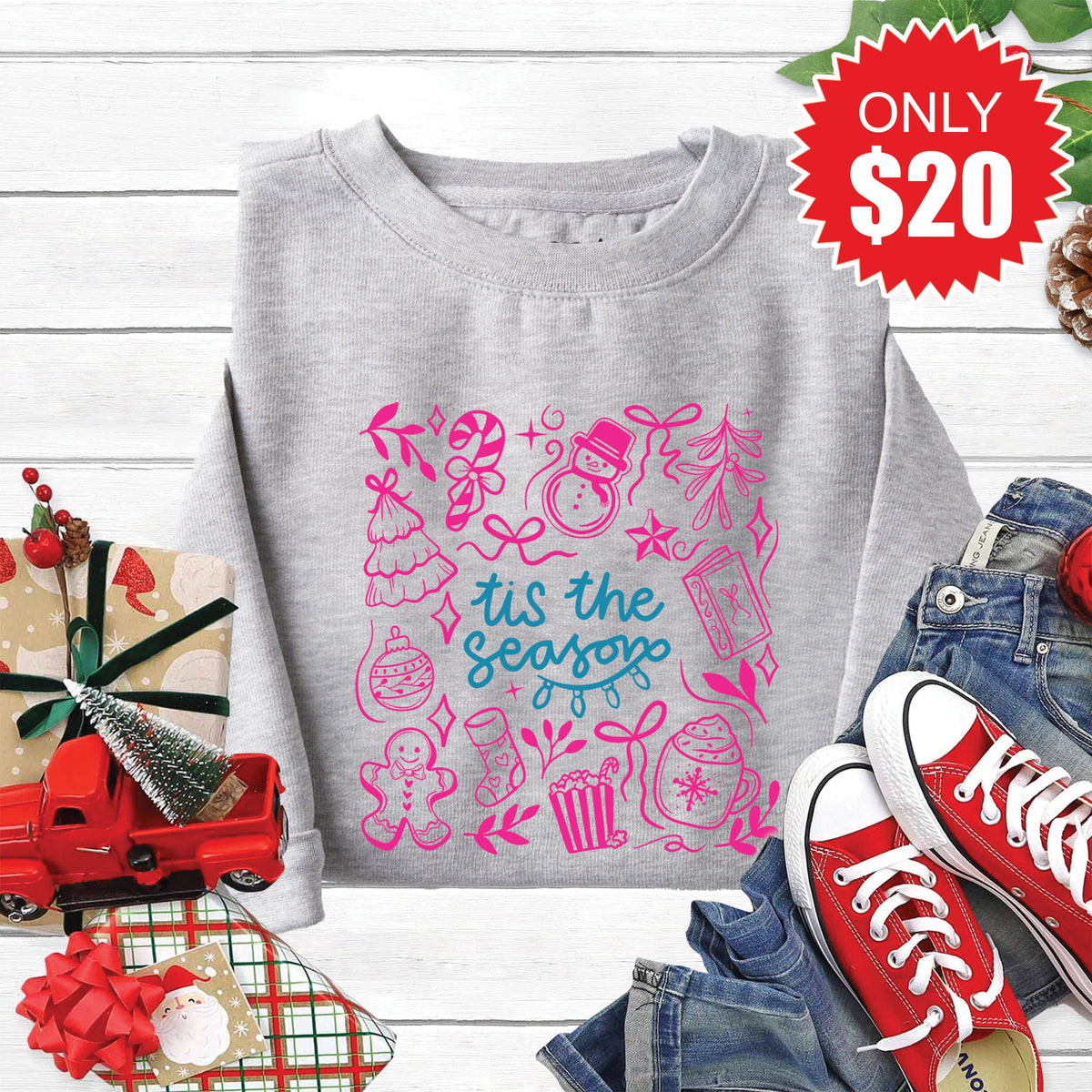 Tis The Season Sweatshirt - Heather Grey - 20 product image 1