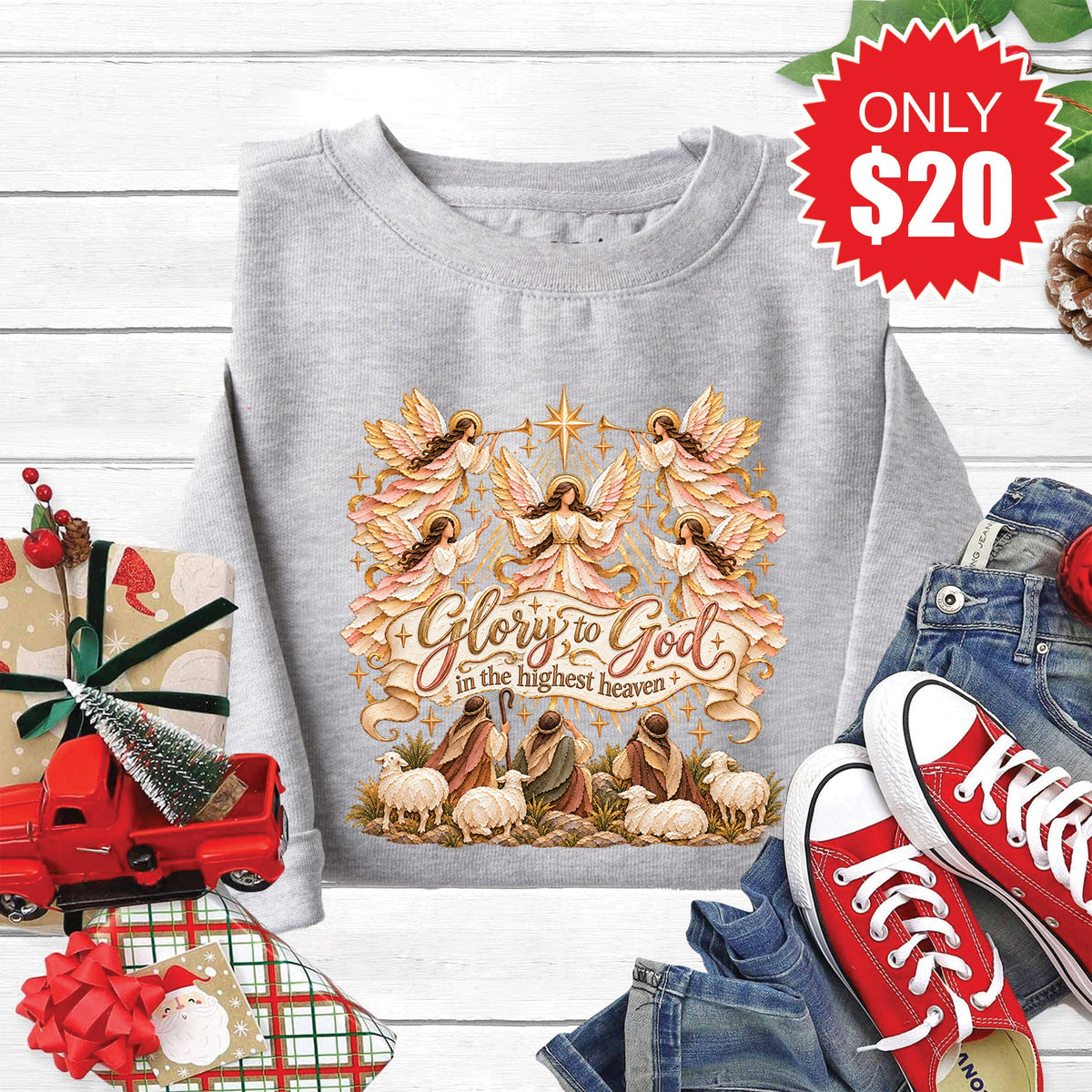 Glory to God Sweatshirt - Heather Grey - 20 product image 1