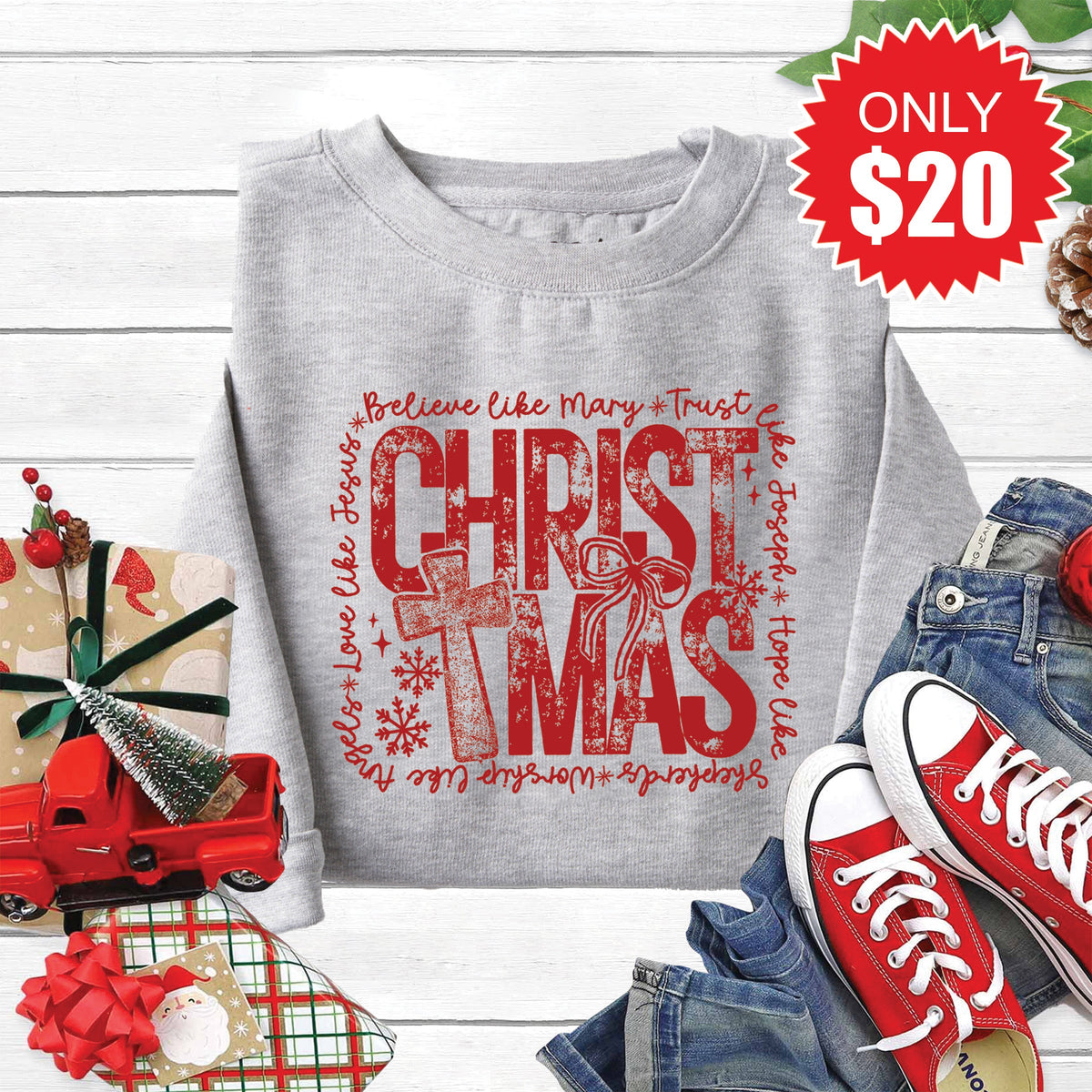 Christmas Sweatshirt - Heather Grey - 20 product image 1