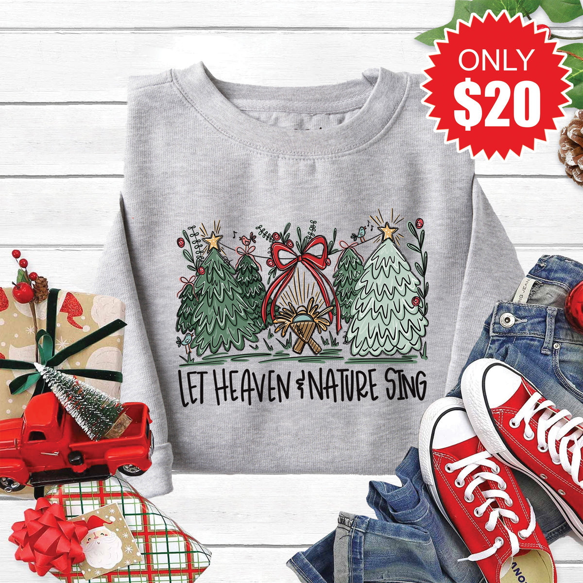 Let Heaven and Nature Sing Sweatshirt - Heather Grey - 20 product image 1