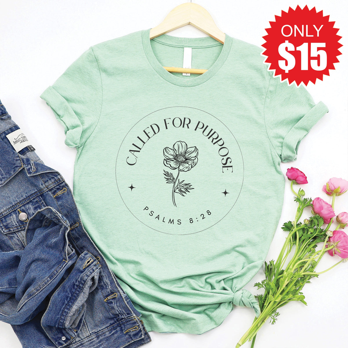 Called For Purpose Tee - Heather Honeydew - 15 product image 1