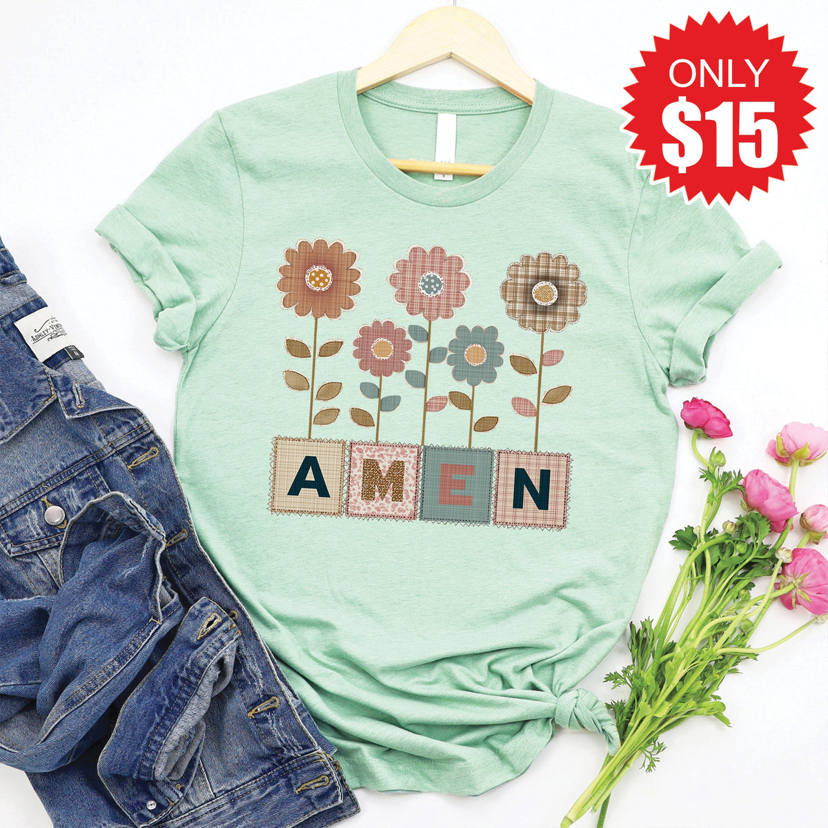 Amen Tee - Heather Honeydew - 15 product image 1