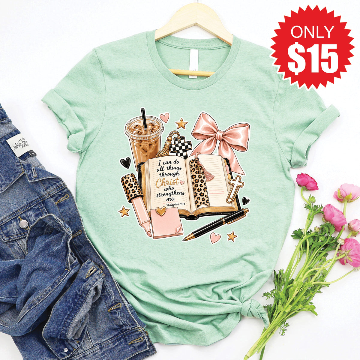 I Can Do All Things Tee - Heather Honeydew - 15 product image 1