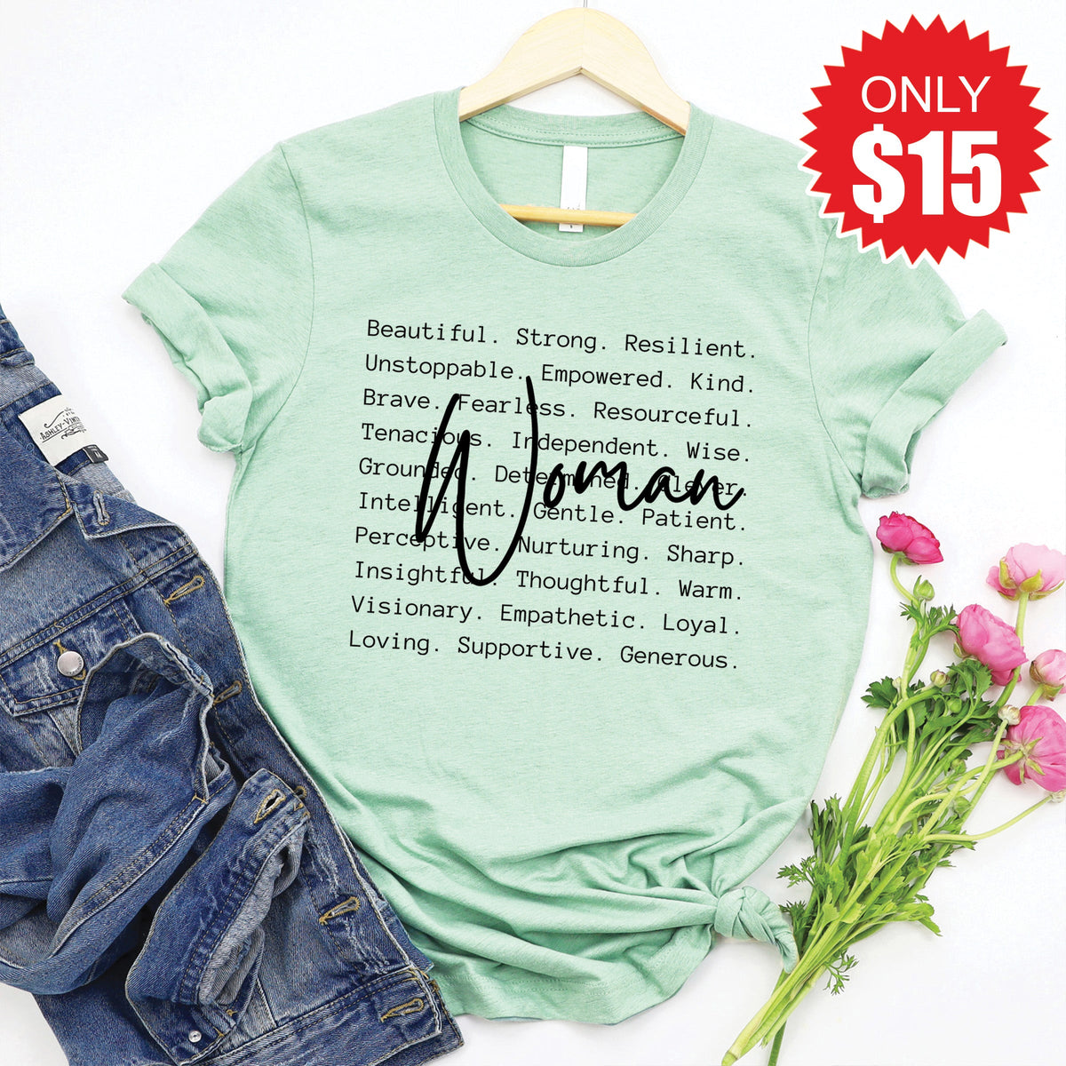 Woman Tee - Heather Honeydew - 15 product image 1
